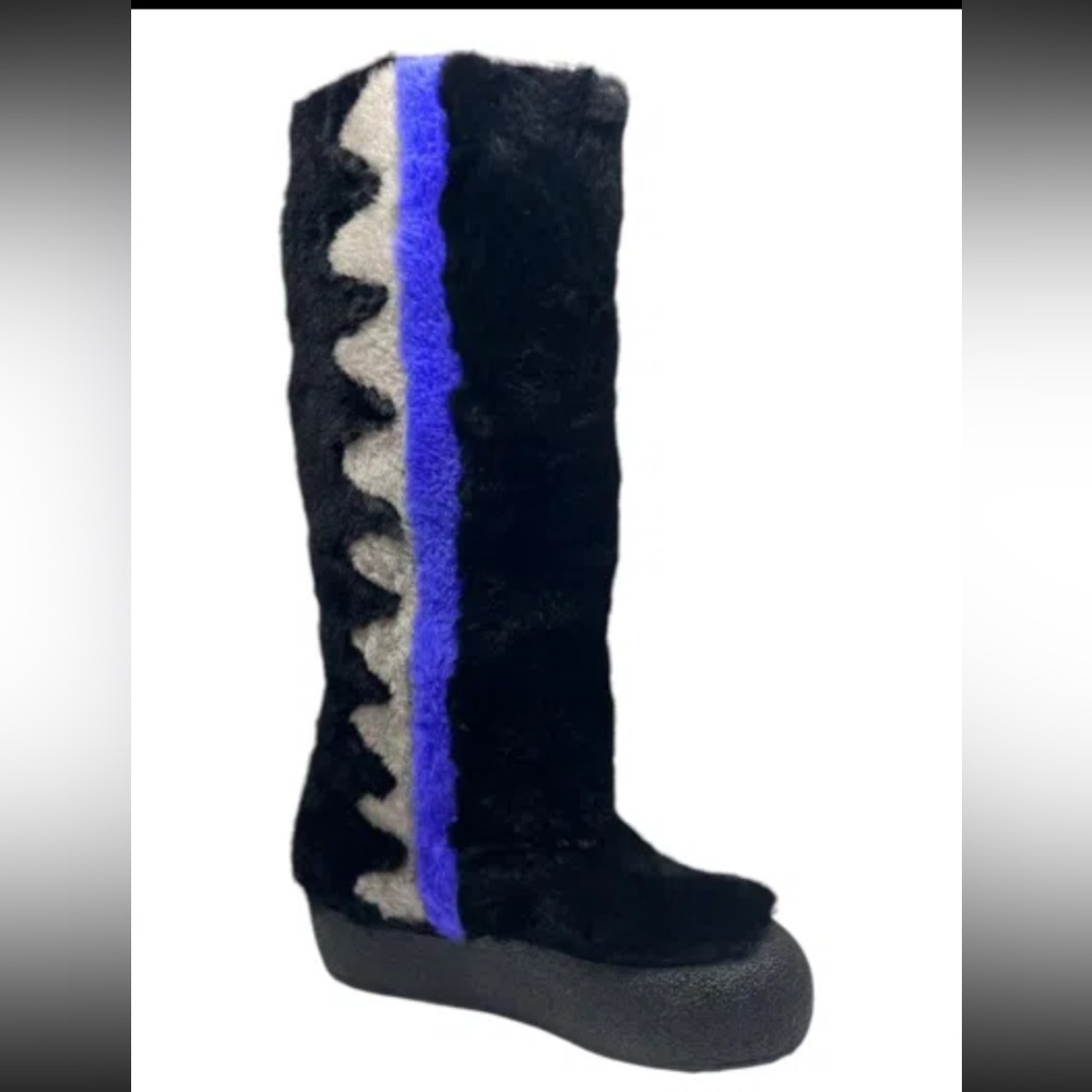 Bally Chiora Women's Black/Blue Fur Boots
